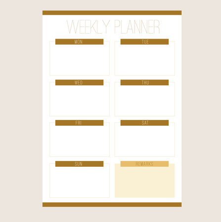 Simplistic Minimal daily planner weekly planner bullet journalのイラスト素材
