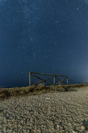 Night landscape with path and starry sky