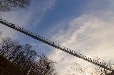 Overview of the suspension bridge seen from below