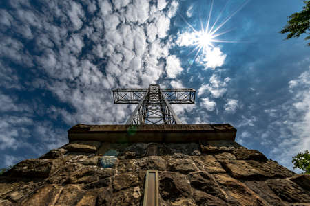 Monumental iron cross of the Sanctuary in Italyのeditorial素材