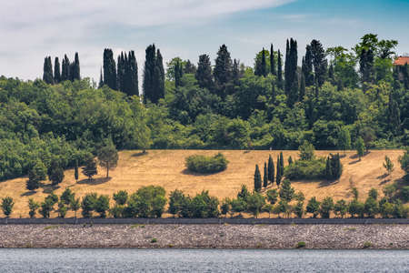 View of the Bilancino lake in Mugello in Tuscany - Italyの写真素材
