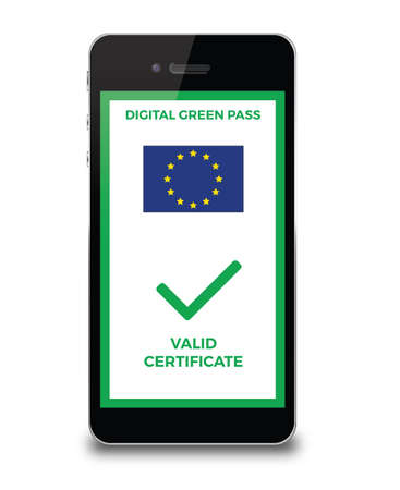 Verification of the Green Pass on smartphoneの写真素材