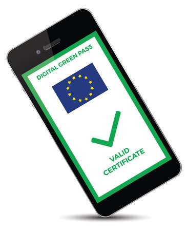 Verification of the Green Pass on smartphoneの写真素材