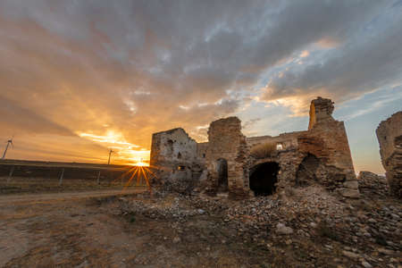 View of the ancient Abbey of Sant'Agata Martire in Puglia - Italyの写真素材
