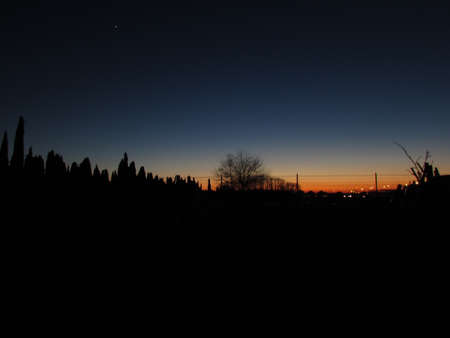 Photo of a sunset landscapeのeditorial素材