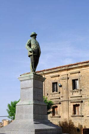 Monument to Napoleon Colajanni Enna already Castrogiovanni, his birthplace Sicily, Italyの写真素材