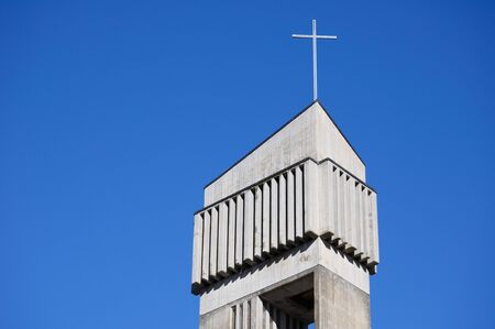 Cross and Bell Towerの写真素材