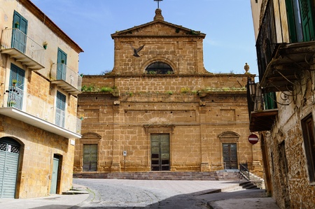 Mother-church Santa Maria Maggiore, Pietraperzia, Enna, Sicily, Italyの写真素材