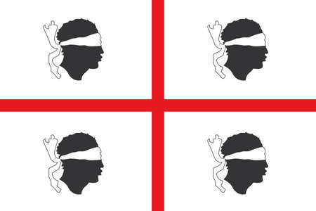 Sardinia flag, the three moors.のイラスト素材