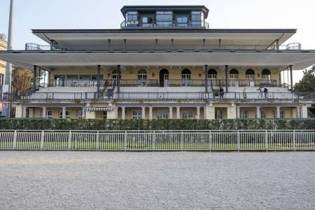 Milan, Italy - 27 03 2022 San Siro Hippodrome in Milan, Gallop Races. Panoramic towards Lampugnano, QT8, CityLife.のeditorial素材