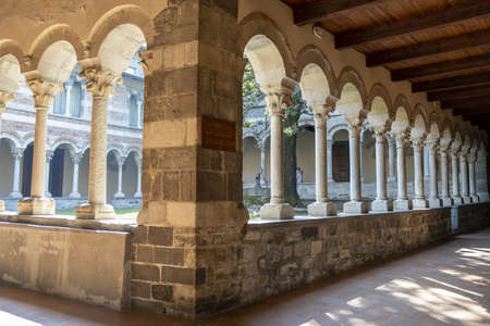 COLICO, ITALY - March 19, 2022: The Piona Priory or Piona Abbey, a religious complex on the Lecco...