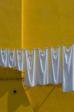 Typical houses of Buran colorful with bright colorsの写真素材