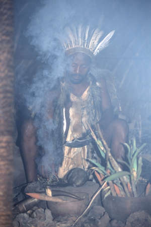 Zulu people at the Shakaland Zulu Village, Nkwalini Valley, Kwazulu Natal, South Africa.