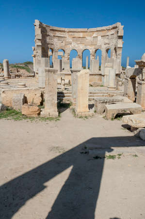 Archaeological site of Leptis Magna, Libya - 10/30/2006:  The Marketplace in the ancient Roman city of Leptis Magna.のeditorial素材