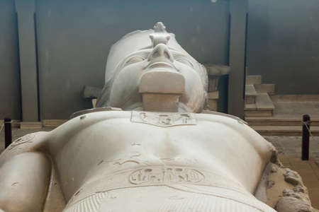Menphis, Egypt - April 13 2008: The statue of Ramses II of the nineteenth dynasty. Museum of the Menphis archaeological siteのeditorial素材