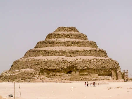 Saqqara, Egypt - April 13 2008: Pyramid of Djoser (Stepped pyramid), in archeological site of...