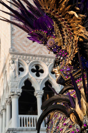 VENICE, ITALY - Febrary 18 2020: The masks of the Venice carnival 2020のeditorial素材
