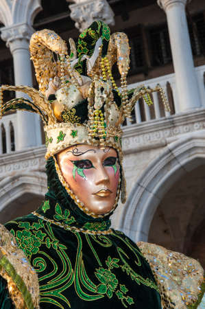 VENICE, ITALY - Febrary 18 2020: The masks of the Venice carnival 2020のeditorial素材