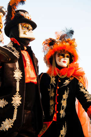 VENICE, ITALY - Febrary 18 2020: The masks of the Venice carnival 2020のeditorial素材
