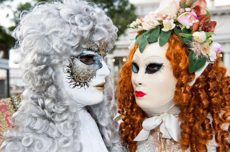 VENICE, ITALY - Febrary 19 2020: The masks of the Venice carnival 2020のeditorial素材
