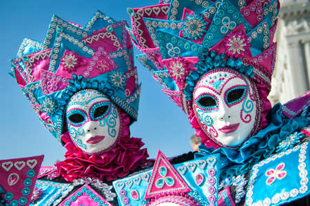 VENICE, ITALY - Febrary 21 2020: The masks of the Venice carnival 2020のeditorial素材