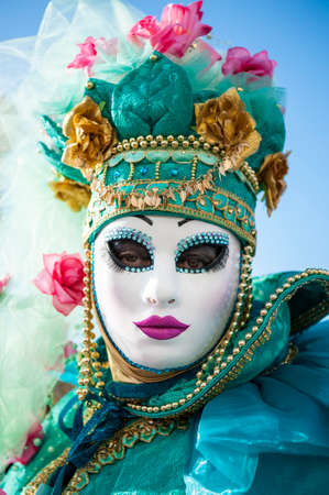 VENICE, ITALY - Febrary 22 2020: The masks of the Venice carnival 2020のeditorial素材