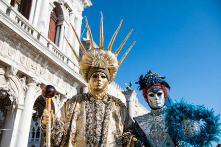 VENICE, ITALY - Febrary 22 2020: The masks of the Venice carnival 2020のeditorial素材