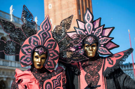 VENICE, ITALY - Febrary 22 2020: The masks of the Venice carnival 2020のeditorial素材