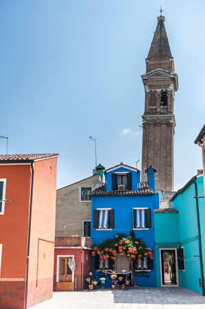 The colorful houses of Burano (Venice)のeditorial素材