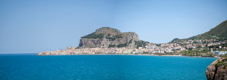 Panoramic view of CefalÃ¹, Sicilyの写真素材