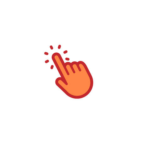 Hand click icon, bold lineのイラスト素材