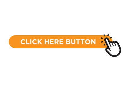 Click here orange button with hand icon isolated on whiteのイラスト素材