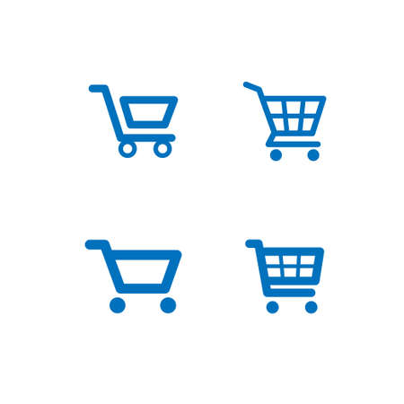 Set of blue shopping carts.のイラスト素材