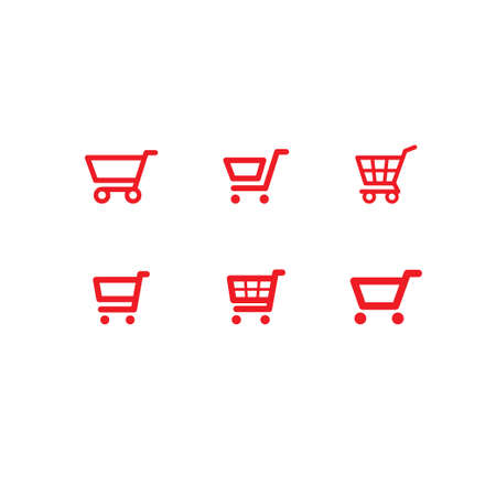 Set of red shopping carts.のイラスト素材