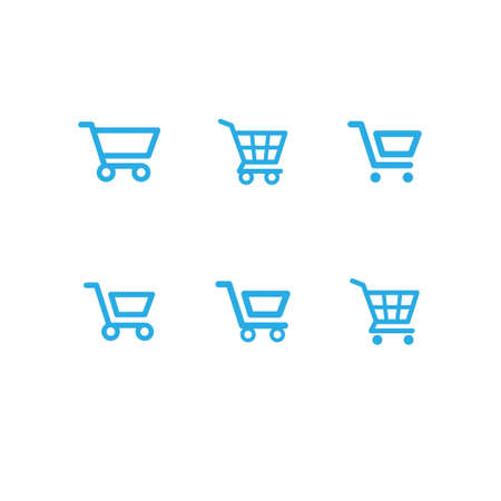 Set of blue shopping carts.のイラスト素材