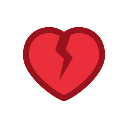 Heart with crack icon, broken love symbolのイラスト素材