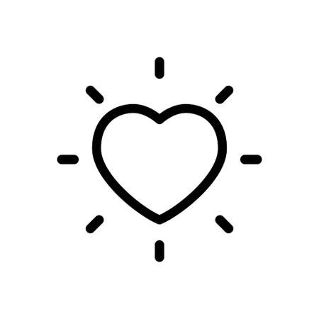 Shining heart, linear icon のイラスト素材