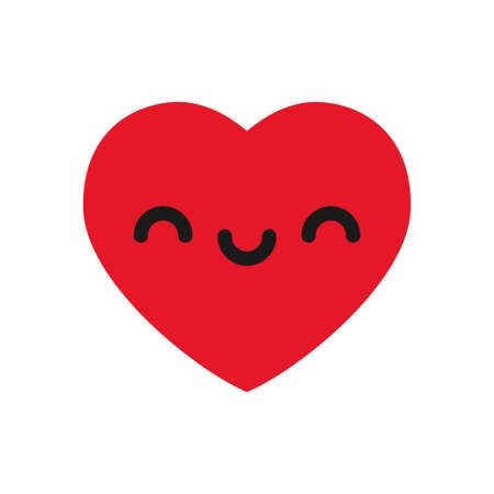 Happy heart emoticon illustration.のイラスト素材