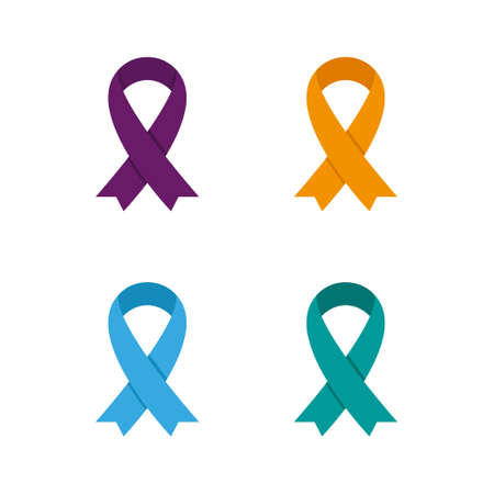 colorful awareness ribbons Vector illustration.のイラスト素材