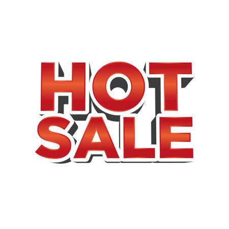 Hot sale in 3d yellow and red typography, element design for special offer bannerのイラスト素材