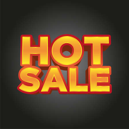 Hot sale logo, 3d text illustration, isolated vectorのイラスト素材
