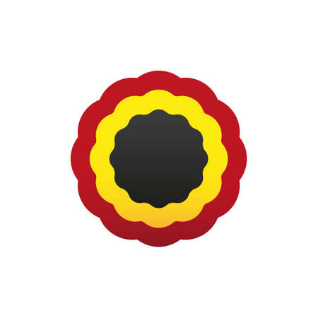 Cockade, rosette, vector illustration. Belgium flag colors symbolのイラスト素材