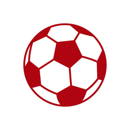 Football soccer ball icon, red and whiteのイラスト素材