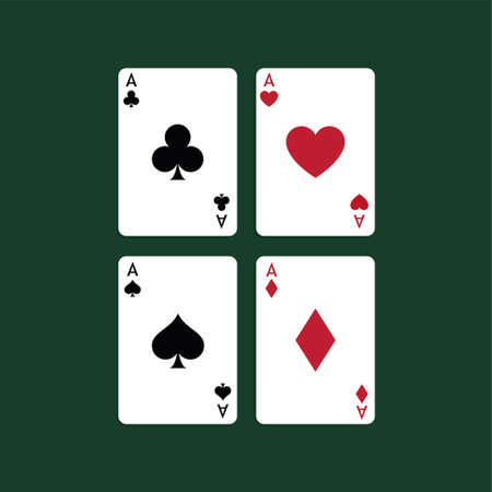 Vector illustration Playing Poker Cards. Four aces.
