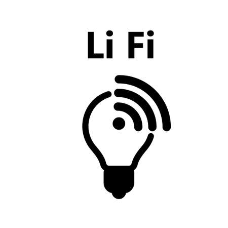 Li-fi connection. Future of wireless connection, light fidelity. Vector icon.のイラスト素材