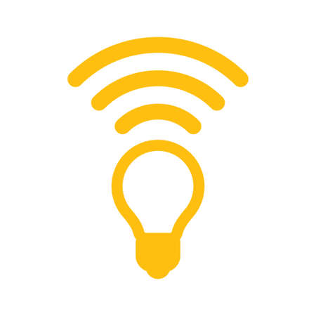 Li-fi vector icon, lightbulb and internet connection pictogramのイラスト素材