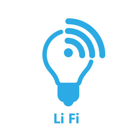 Li Fi technology, lightbulb and connection vector iconのイラスト素材