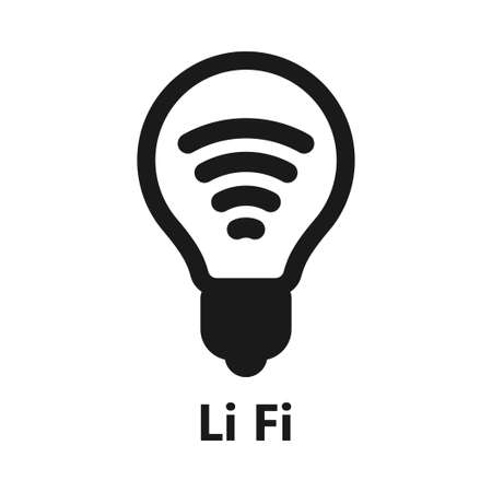 Li-fi connection. Future of wireless connection, light fidelity. Vector icon.のイラスト素材