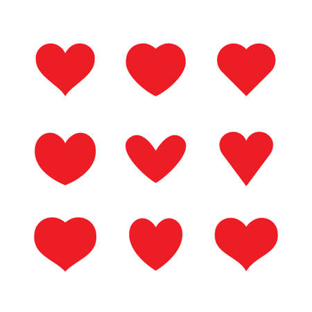 Collection of heart illustrations, set of hearts, love symbolのイラスト素材