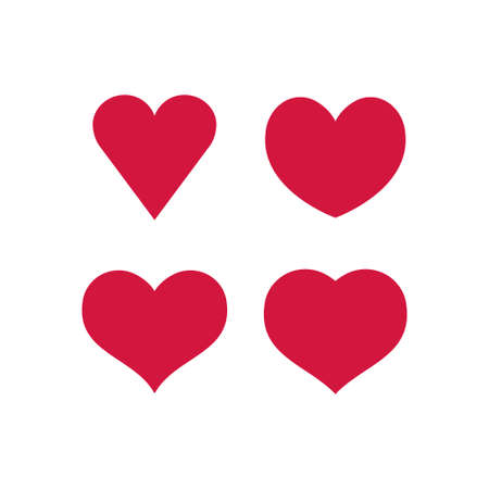 Set of heart icons, love symbol vector illustrationsのイラスト素材